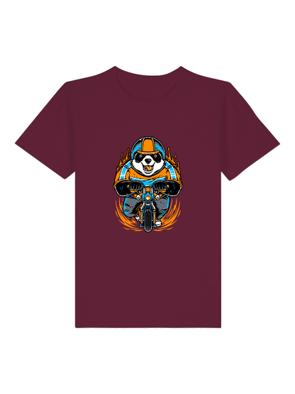 Camiseta infantil Panda Biker de dibujos animados - Mini Creator 2.0 SK