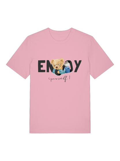 Chill Teddy Enjoy Yourself Front - Camiseta unisex de manga corta de algodón orgánico para adultos Creator T-Shirt 2.0 ST/St SH