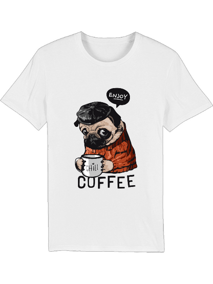Perro disfruta del café Relájate - Camiseta del creador SK