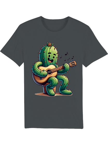 Cartoon Cactus Guitar Player Creator T-Shirt
