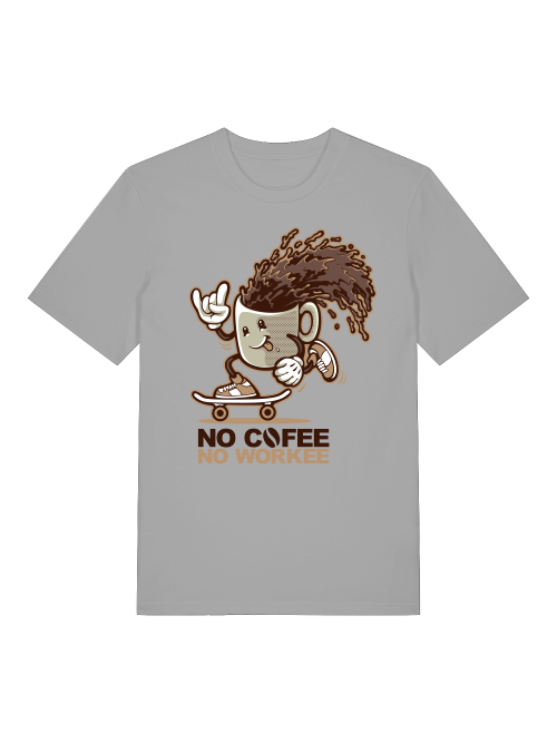 No Cofee No workee Front  - Unisex Erwachsenen Bio Baumwolle Kurzarm Shirt Creator T-Shirt 2.0 ST/ST SH