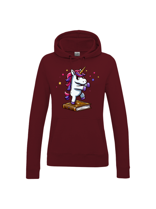 Girlie College Hoodie Einhorn tanzt auf Buch