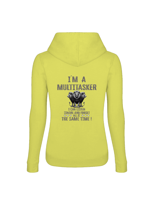 Girlie College Hoodie I`m a Multitasker 3 Löwen