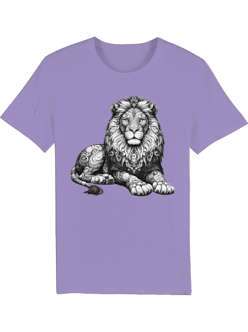 Creator T-Shirt Mandala Lion in gray