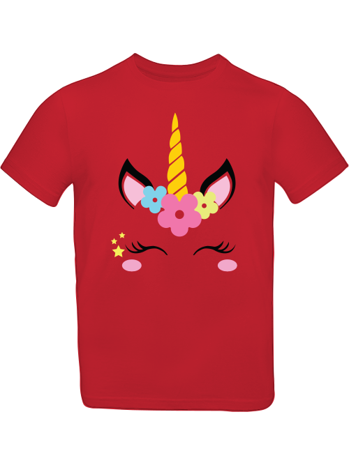 Einhorn Flower Unicorn Face T-Shirt Kids SK