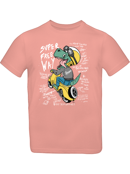 Cartoon Dinospeed auf Motorroller T-Shirt Kids SK