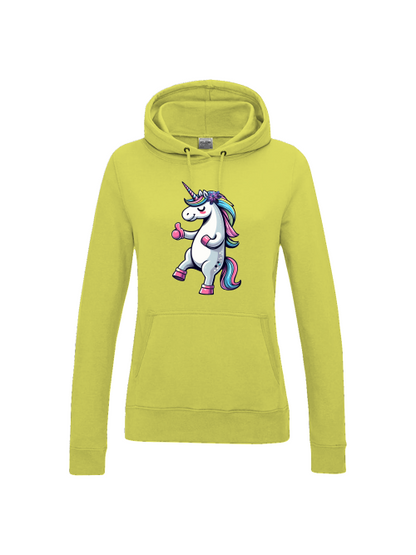 Girlie College Hoodie Einhorn mit Daumen hoch