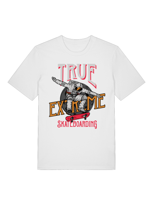 Verdadero astronauta del skateboarding extremo - Camiseta unisex de manga corta de algodón orgánico para adultos Creator T-Shirt 2.0 ST/ST SH