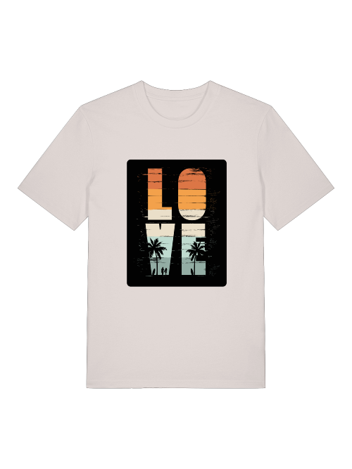 Retro Love Surfer Front - Unisex Erwachsenen Bio Baumwolle Kurzarm Shirt Creator T-Shirt 2.0 ST/ST SH