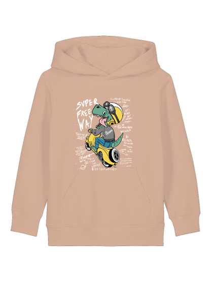 Cartoon Dinospeed auf Motorroller - Mini Cruiser Hoodie 2.0 Kinder Kapuzenpullover SK