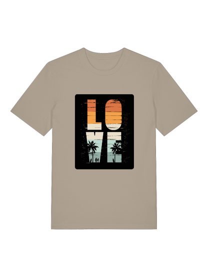 Retro Love Surfer Front - Unisex Erwachsenen Bio Baumwolle Kurzarm Shirt Creator T-Shirt 2.0 ST/ST SH