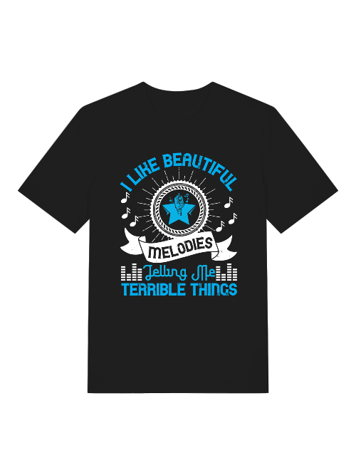 I Like beautiful melodies Front- Unisex Erwachsenen Bio Baumwolle T-Shirt Creator 2.0 ST/St SH