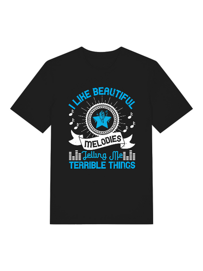 I Like beautiful melodies Front- Unisex Erwachsenen Bio Baumwolle T-Shirt Creator 2.0 ST/St SH