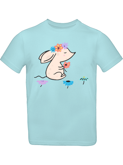 Cartoon Maus mit Blumen T-Shirt Kids SK