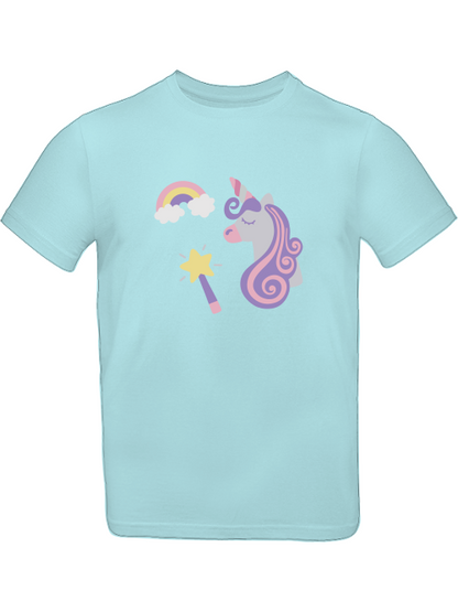 Einhorn mit Regenbogen und Zauberstab T-Shirt Kids SK