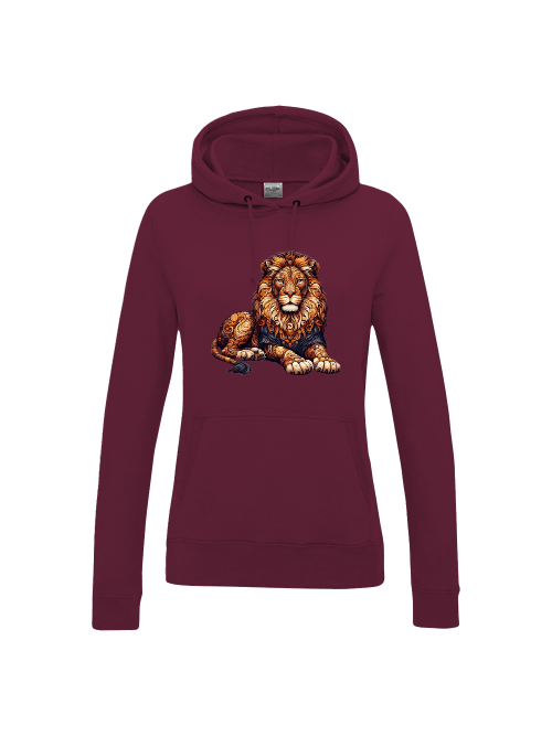 Girlie College Hoodie Mandala Löwe