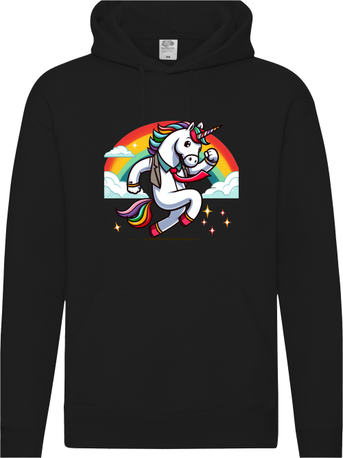 Premium Hoodie Einhorn mit Regenbogen