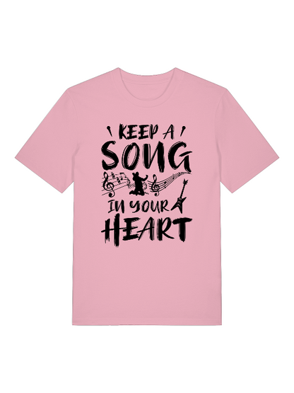 Keep a Song in your Heart Front - Unisex Erwachsenen Bio Baumwolle T-Shirt Creator 2.0 ST/St SH