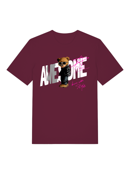 Born with Style Teddy 2.0 Front - Unisex Erwachsenen Bio Baumwolle Kurzarm Shirt Creator T-Shirt 2.0 ST/St SH