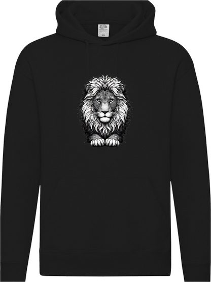 Premium hoodie mandala lion head in gray