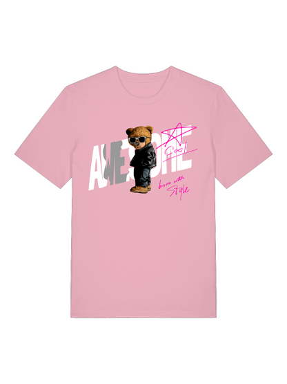 Born with Style Teddy 2.0 Front - Unisex Erwachsenen Bio Baumwolle Kurzarm Shirt Creator T-Shirt 2.0 ST/St SH