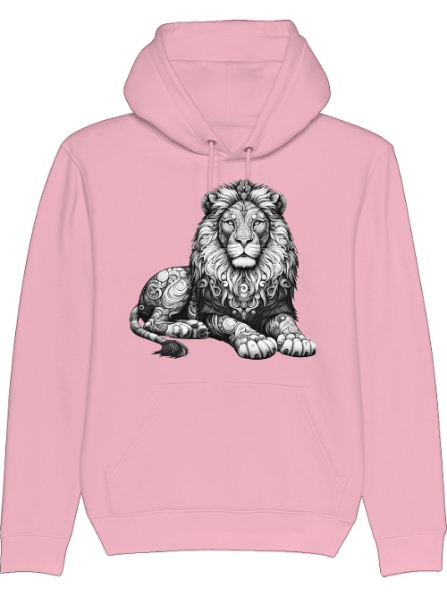 Cruiser hoodie mandala lion in gray