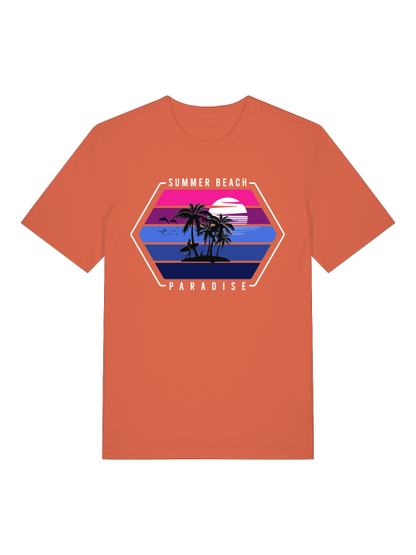 Retro Surfer Sunset Front - Unisex Erwachsenen Bio Baumwolle Kurzarm Shirt Creator T-Shirt 2.0 ST/ST SH