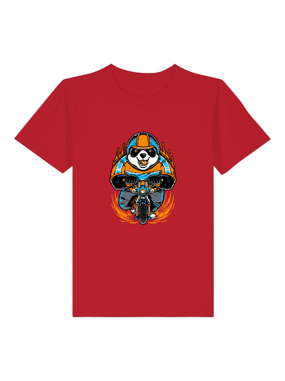 Camiseta infantil Panda Biker de dibujos animados - Mini Creator 2.0 SK