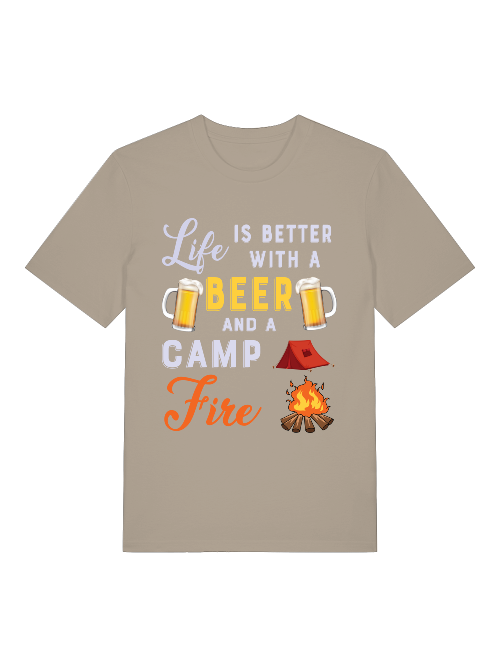 La vida es mejor con cerveza y acampada - Camiseta unisex de manga corta de algodón orgánico para adultos Creator T-Shirt 2.0 ST/ST SH