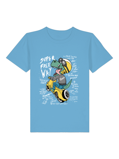 Cartoon Dinospeed auf Motorroller - Mini Creator 2.0 Kids T-Shirt SK