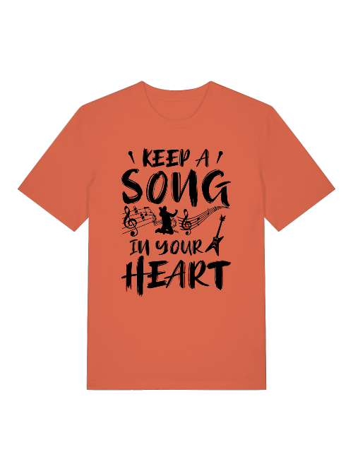 Keep a Song in your Heart Front - Unisex Erwachsenen Bio Baumwolle T-Shirt Creator 2.0 ST/St SH