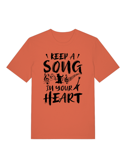Keep a Song in your Heart Front - Unisex Erwachsenen Bio Baumwolle T-Shirt Creator 2.0 ST/St SH