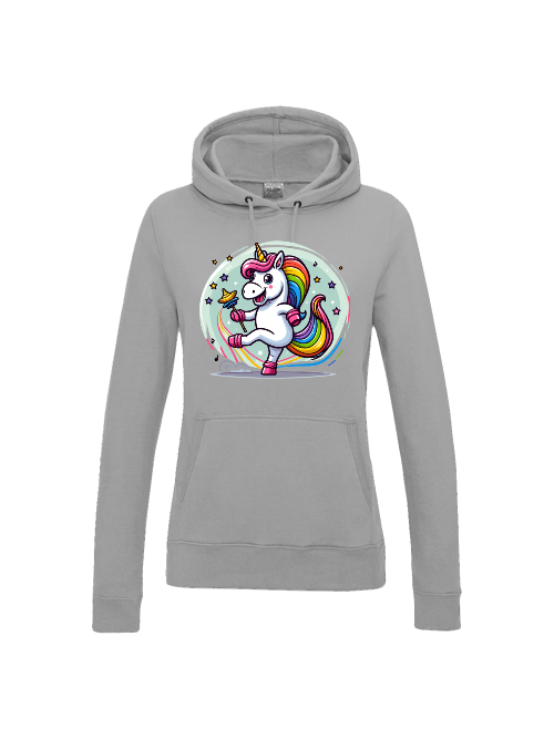 Girlie College Hoodie Einhorn tanzt mit Blase