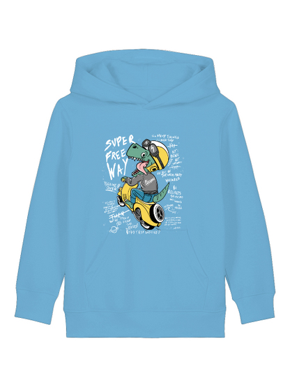 Cartoon Dinospeed auf Motorroller - Mini Cruiser Hoodie 2.0 Kinder Kapuzenpullover SK