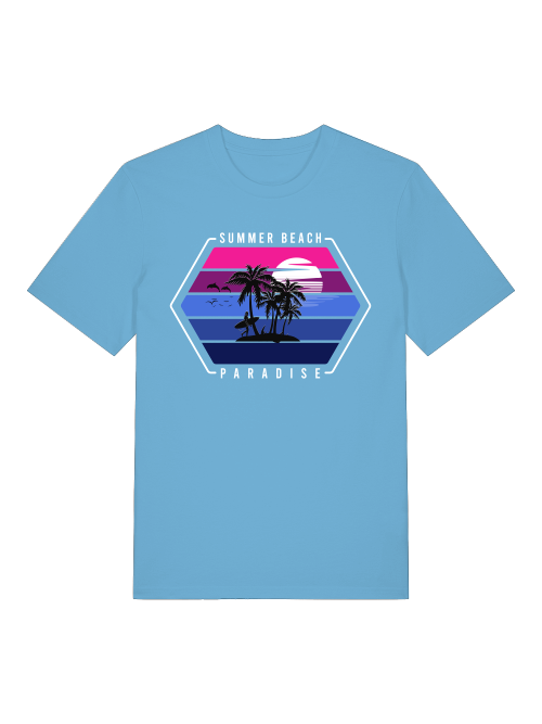 Retro Surfer Sunset Front - Unisex Erwachsenen Bio Baumwolle Kurzarm Shirt Creator T-Shirt 2.0 ST/ST SH