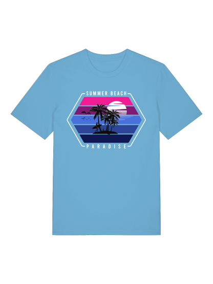 Retro Surfer Sunset Front - Unisex Erwachsenen Bio Baumwolle Kurzarm Shirt Creator T-Shirt 2.0 ST/ST SH