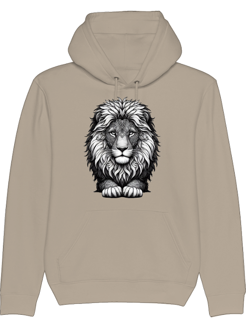 Cruiser hoodie mandala lion head in gray