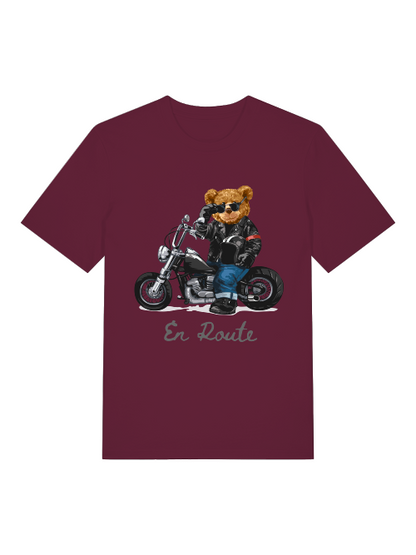 Biker Teddy En Route Front - Unisex Erwachsenen Bio Creator T-Shirt SH