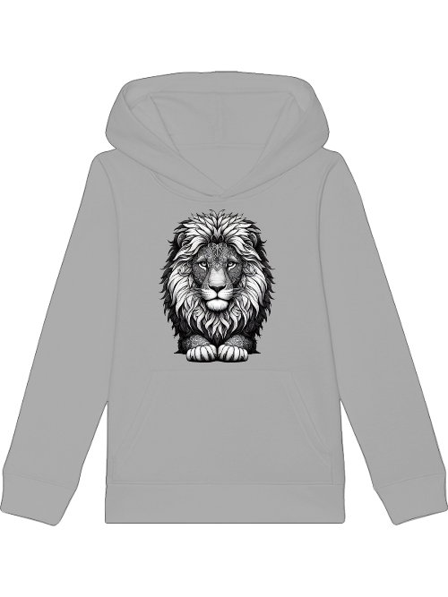 Mandala Löwenkopf in grau - Mini Cruiser Hoodie SK