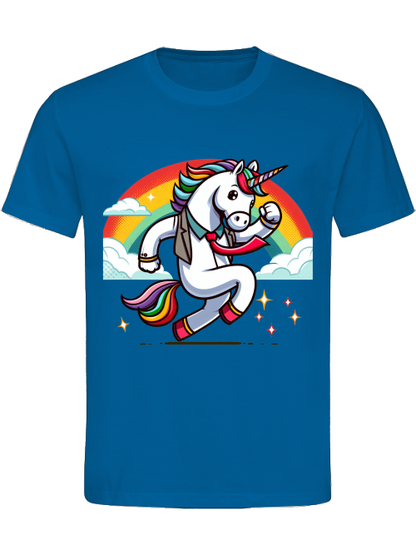 Heavy cotton t-shirt unicorn with rainbow
