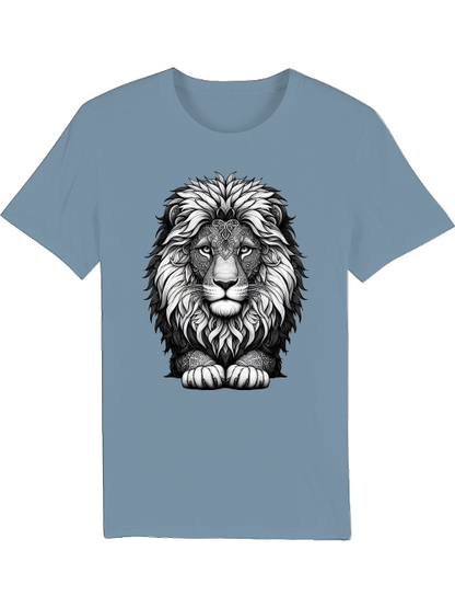 Creator T-Shirt Mandala Lion Head in gray