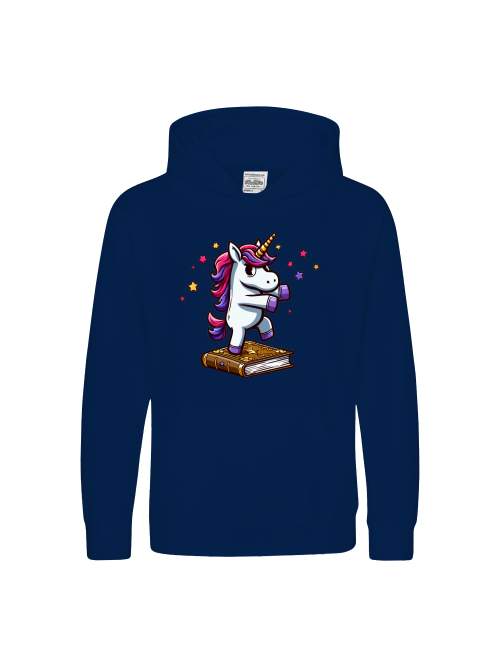 Kids Premium Hoodie Sweet Unicorn dances on book