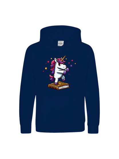 Unicornio bailando sobre un libro - Sudadera con capucha premium para niños SK