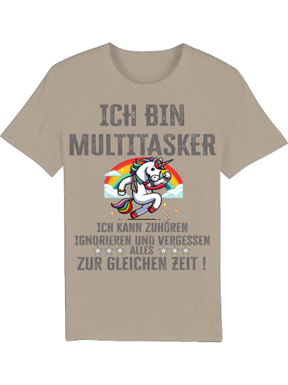 Ich bin Multitasker Einhorn mit Krawatte Creator T-Shirt