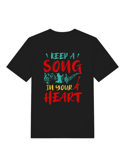 Keep a Song in your Heart color Front - Unisex Erwachsenen Bio Baumwolle T-Shirt Creator 2.0 ST/St SH