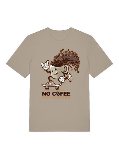 No Cofee No workee Front  - Unisex Erwachsenen Bio Baumwolle Kurzarm Shirt Creator T-Shirt 2.0 ST/ST SH
