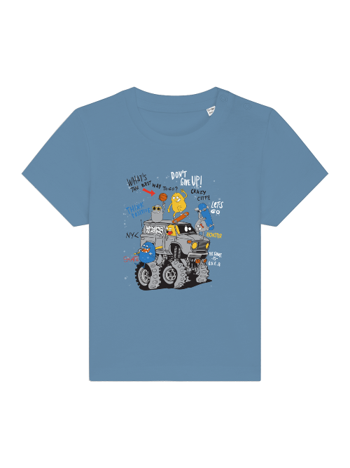 Monster Truck de dibujos animados con amigos - Camiseta Baby Creator