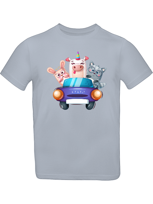 Cartoon Trio Schwein Hase Cat T-Shirt Kids SK