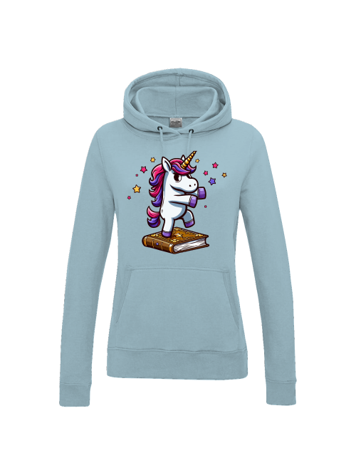 Girlie College Hoodie Einhorn tanzt auf Buch