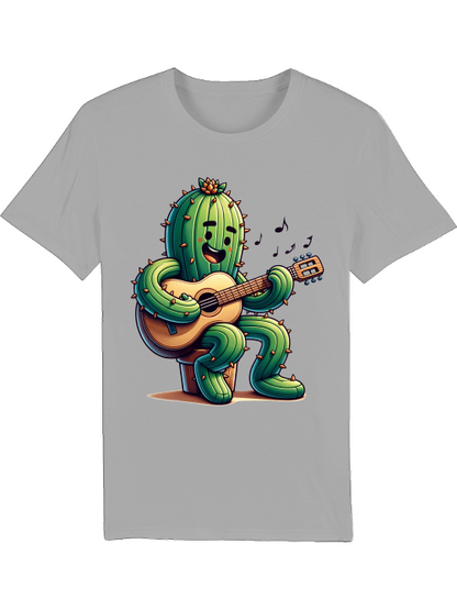 Cartoon Cactus Guitar Player Creator T-Shirt